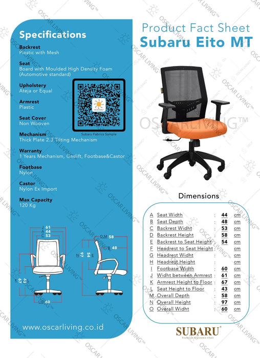 Manager Office ChairKursi Kantor Minimalis Subaru Eito MT | Office ChairSUBARUOSCARLIVING