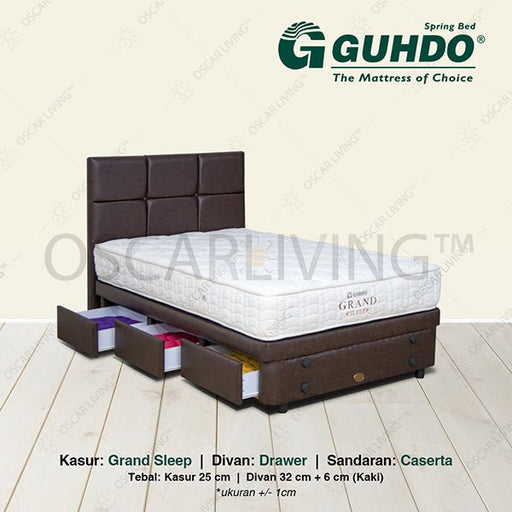 KASUR - SPRINGBEDKasur Springbed Guhdo Grand Sleep | Fullset Caserta Drawer 3LGUHDOOSCARLIVING