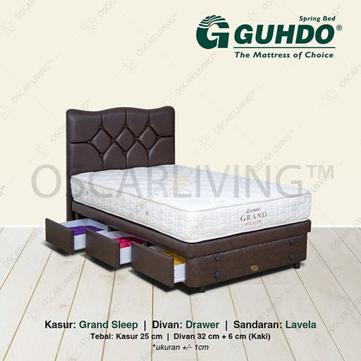 KASUR - SPRINGBEDKasur Springbed Guhdo Grand Sleep | Fullset Lavela Drawer 3LGUHDOOSCARLIVING