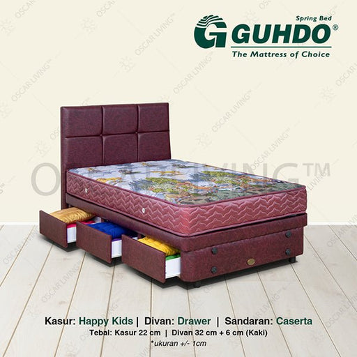 KASUR - SPRINGBEDKasur Springbed Guhdo Drawer BED Happy Kids | Fullset Caserta KidsGUHDOOSCARLIVING