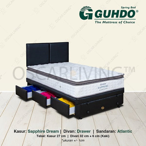 KASUR - SPRINGBEDKasur Springbed Guhdo Sapphire Dream | Fullset Atlantic Drawer 3LGUHDOOSCARLIVING